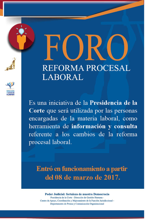 Banner sobre el foro de la Reforma Procesal Laboral